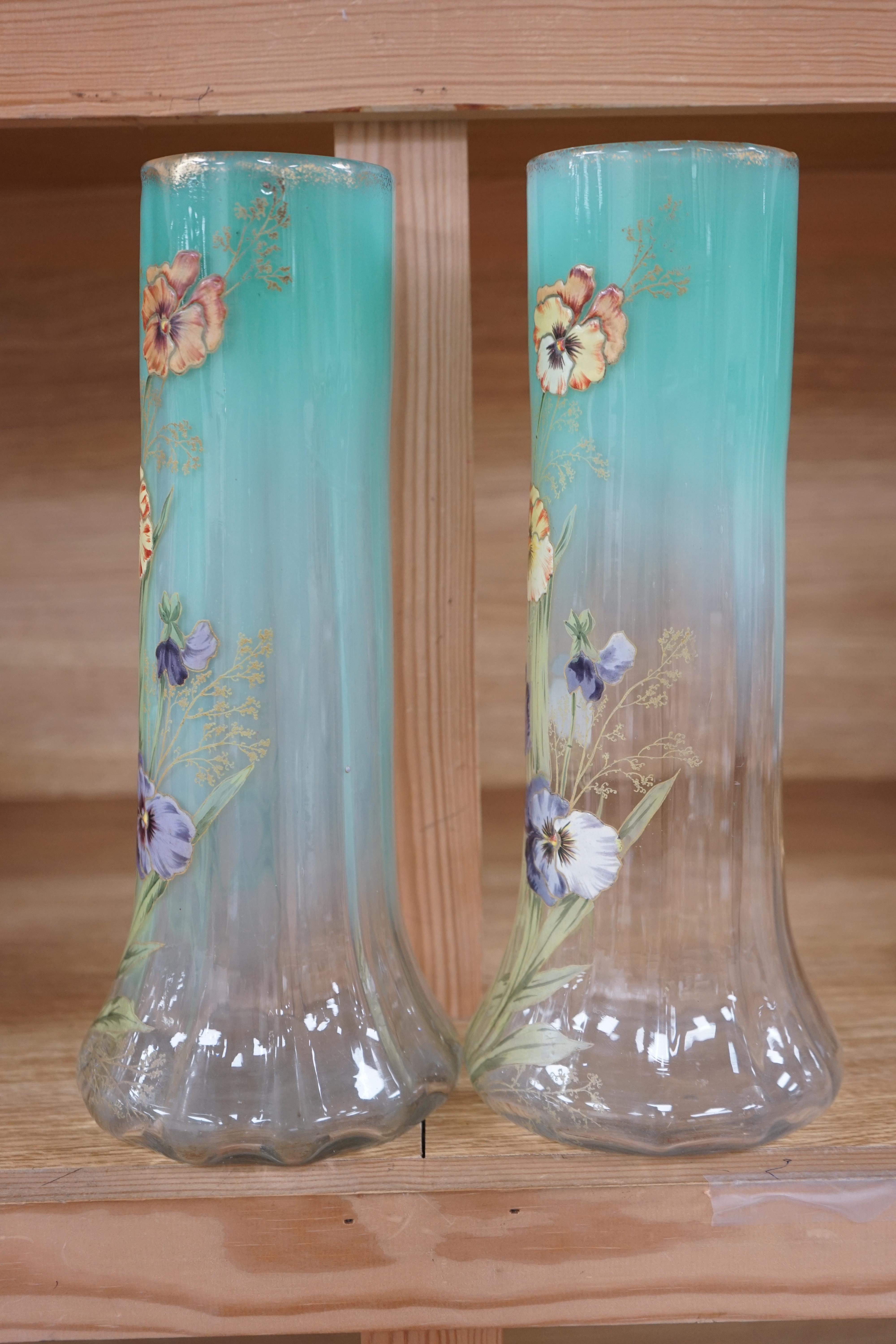 A large Loetz Creta Papillon glass vase, 26.5cm. Condition - good